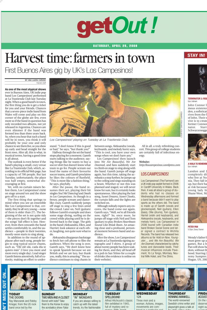 Harvest time: farmers in town